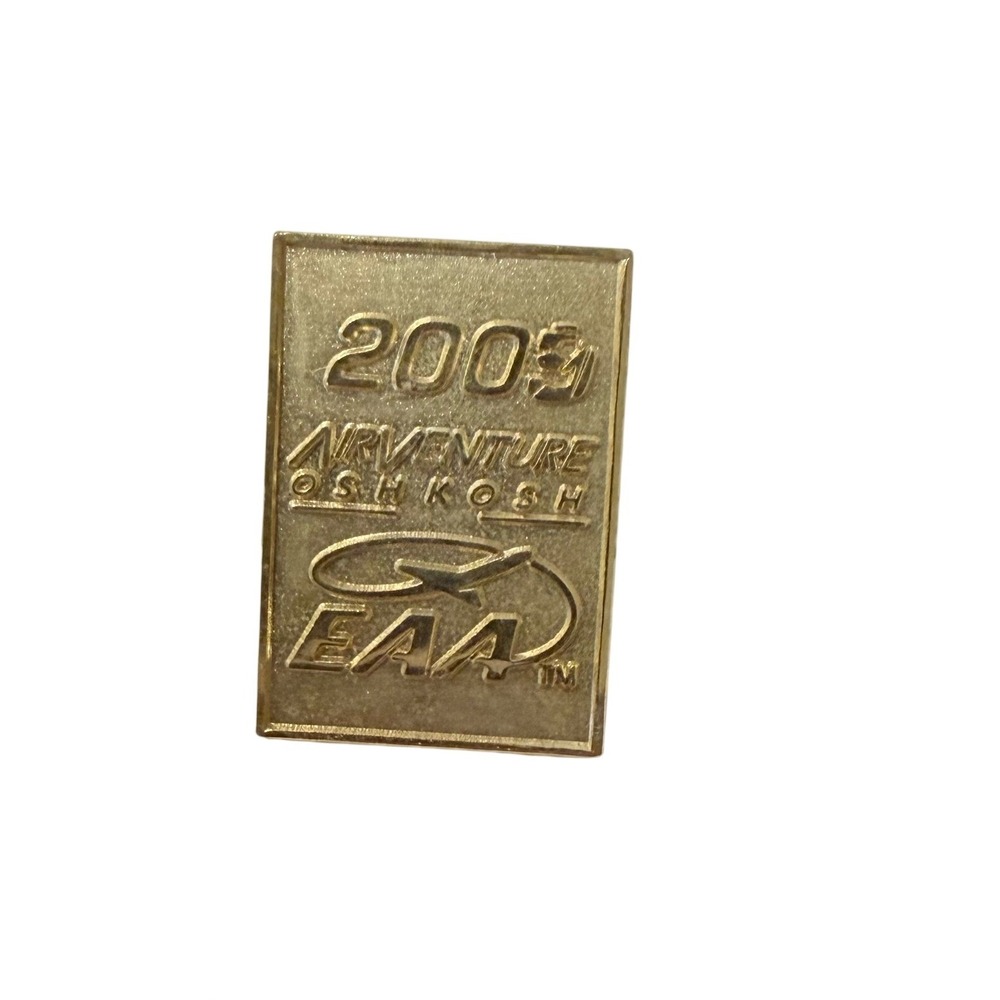 EAA AirVenture Oshkosh 2003 Gold Tone Aviation Lapel Pin Collectible